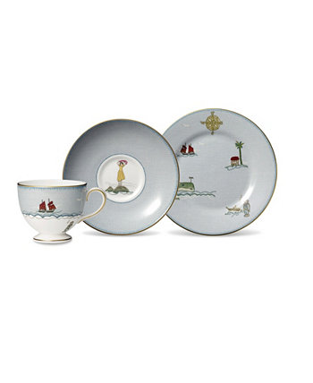 Чайный сервиз из 3 предметов Sailors Farewell (чашка, блюдце и салатная тарелка 8 дюймов) Wedgwood