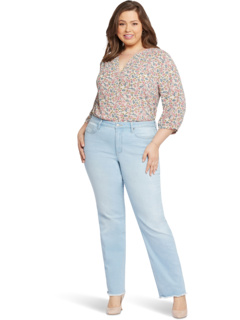 Свободные прямые брюки со средней посадкой больших размеров в цвете Brightside NYDJ