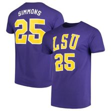 Оригинальная мужская баскетбольная футболка Ben Simmons Purple LSU Tigers Alumni в стиле ретро в стиле ретро Original Retro Brand