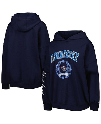 Женский темно-синий пуловер с капюшоном Tennessee Titans Becca с заниженными плечами Tommy Hilfiger