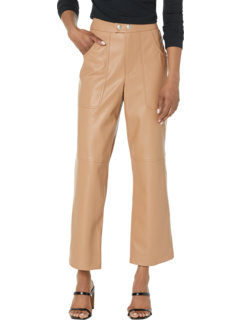 Кожаные прямые брюки Baxter с высокой посадкой цвета Lucky Number Blank NYC