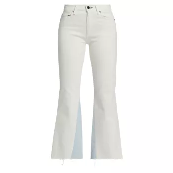 Двухцветные укороченные расклешенные джинсы The Geek ASKK NY