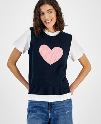 Women's Texture Heart Sweater Vest Tommy Hilfiger