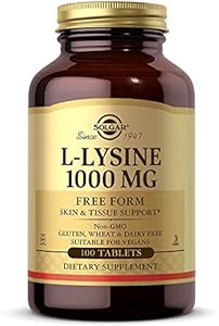 Solgar L-Lysine 1000 mg, 100 Tablets (Таблетки) - Enhanced Absorption and Assimilation - Promotes Integrity of Skin and Lips - Collagen Support - Amino Acids - Non GMO, Vegan, Gluten Free - 100 Servings (Порции) Solgar