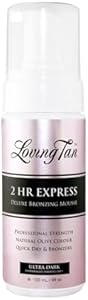 Loving Tan 2 HR Express Mousse, Ultra Dark- Streak Free, Natural looking, Professional Strength Sunless Tanner - Up to 5 Self Tan Applications per Bottle, Cruelty Free, Naturally Derived DHA - 4 FL Oz Loving Tan