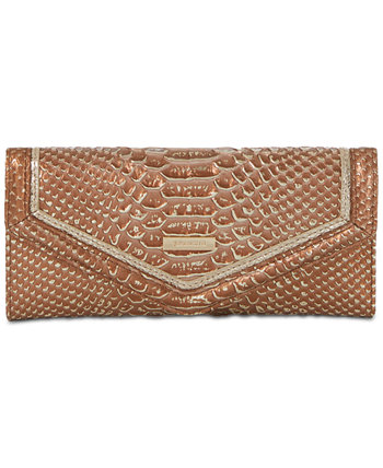 Veronica Honey Brown Sandalwood Leather Signature Wallet Brahmin