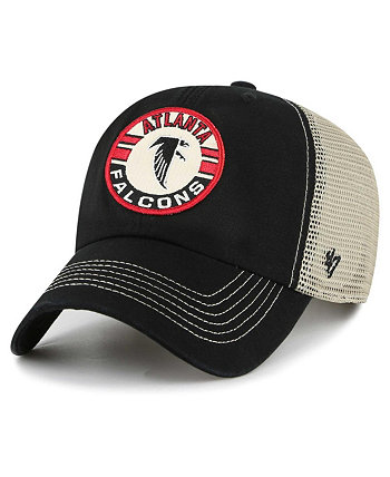 Мужская черная, натуральная регулируемая шапка Atlanta Falcons Notch Trucker Clean Up '47 Brand