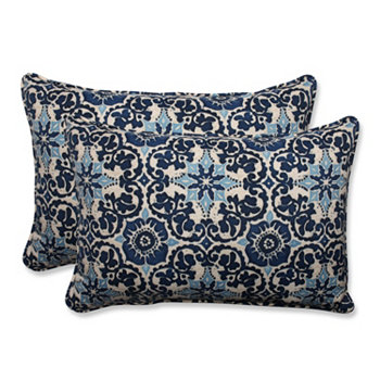 Большая прямоугольная декоративная подушка Woodblock Prism Blue, набор из 2 шт. Pillow Perfect