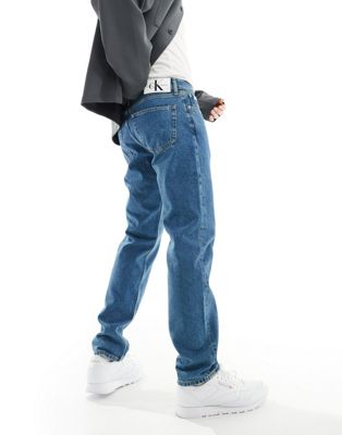 Calvin Klein Jeans authentic straight leg jeans in mid wash Calvin Klein