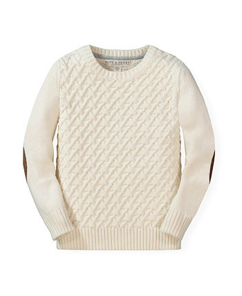 Свитер-пуловер с круглым вырезом и нашивками на локтях для мальчиков, для младенцев Hope & Henry