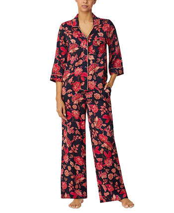 Женские 2 шт. Атласный пижамный комплект с широкими штанинами Sanctuary