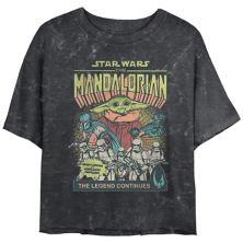 Juniors' Star Wars The Mandalorian Legend Continues Comic Book Crop Top Tee Star Wars