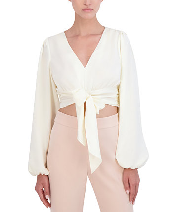 Женская укороченная блузка с завязками спереди BCBG NEW YORK