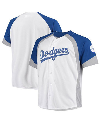 Мужское белое джерси Royal Los Angeles Dodgers Big and Tall с цветными блоками и полной застежкой Profile