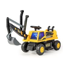 Kids ASTM Certificated Powered Ride On Bulldozer with Front Digger Shovel-Yellow Slickblue