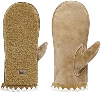 UGG Women's UGGFluff Scalloped Mittens - Genuine Leather Shell UGG