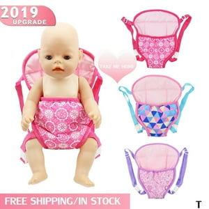 Amerteer Baby Doll Carrier Backpack Doll Accessories Front and Back Carrier with Straps for 15 Inch to 18 Inch Dolls Amerteer