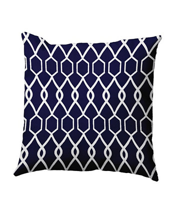 16-дюймовая темно-синяя декоративная подушка с геометрическим рисунком E by Design