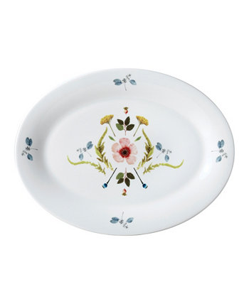 14-дюймовая овальная тарелка со скандинавскими цветами Twig New York