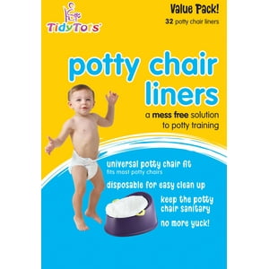 Tidy Tots Disposable Potty Chair Liners, Value Pack, Universal Potty Training Chair Liners, Pack of 32 Tidy Tots