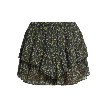 Jocadia Floral Ruffled Miniskirt ISABEL MARANT
