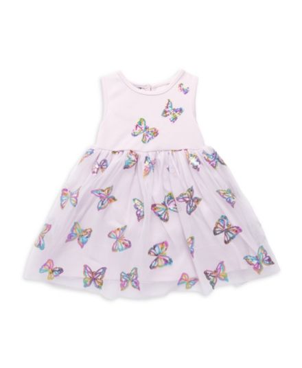 Baby Girl&#8217;s 2-Piece Rainbow Sequin Butterfly Dress &amp; Bloomers Set Pippa & Julie