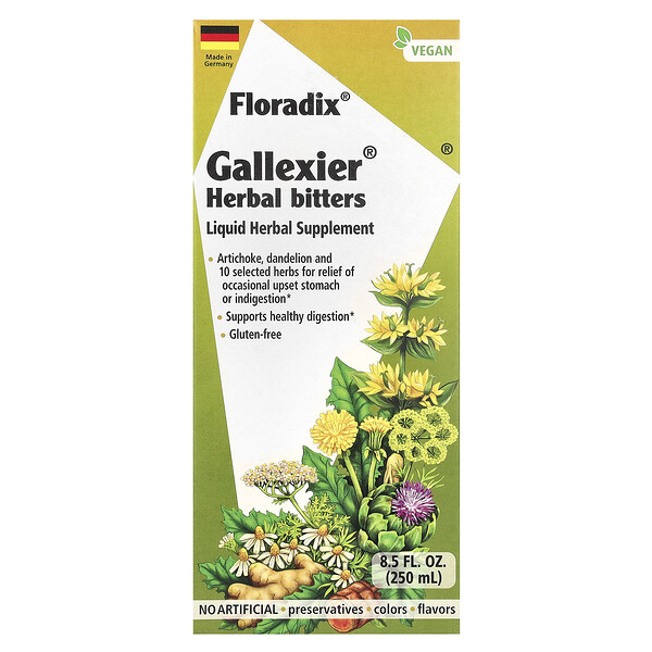 Floradix, Gallexier Лекарственные Горькие Травы - 250 мл - Gaia Herbs Floradix