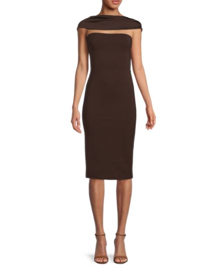 Jackie Off The Shoulder Bodycon Dress With Scarf ET OCHS