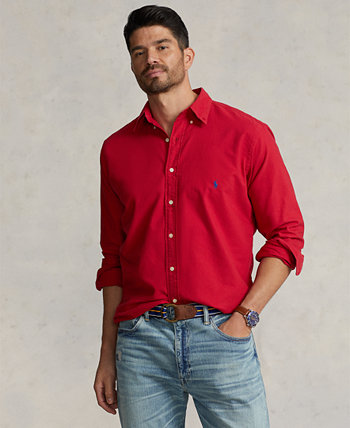 Мужская оксфордская рубашка больших и высоких размеров, окрашенная в готовом виде Polo Ralph Lauren