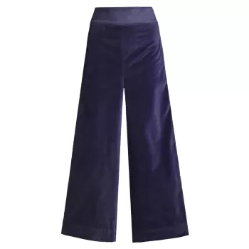 Бархатные широкие брюки-смокинг Frances Valentine