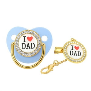 Herrnalise Baby Pacifier I Love Dad Initial Clip Silicone Infant Nipple Bling Newborn Pacifier Clearance ! Herrnalise