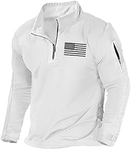 Мужское Худи H HYFOL USA Flag Graphic Pocket Pullover American Patriotic 1/4 Zip Stand Collar Long Sleeve Sweatshirts H HYFOL