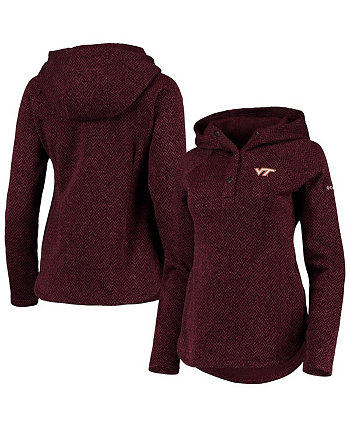 Женский бордовый флисовый пуловер с капюшоном Virginia Tech Hokies Darling Days реглан Columbia