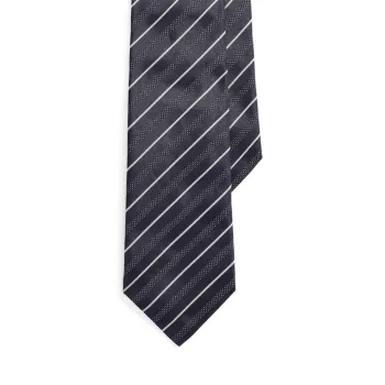 Шелковый галстук с принтом в горошек и полоску Ralph Lauren