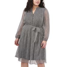 Платье-рубашка большого размера Chaus с длинными рукавами и защипами Chaus