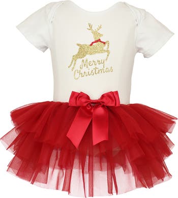 Merry Christmas Deer Tulle Dress Popatu