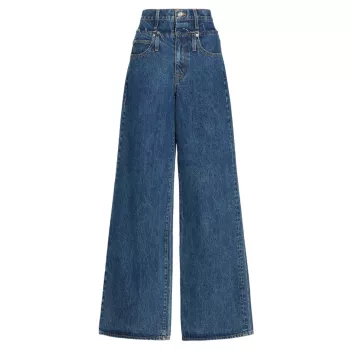 Переработанные широкие джинсы Eva с высокой посадкой и двойной талией SLVRLAKE