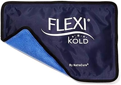 FlexiKold Reusable Gel (Гель) Large Ice Pack with Straps – Cold Compress Gel Cold Pack for Injuries – Flexible Medical Ice Wrap for Back, Shoulders, Legs, Knees, Sciatica, Muscle Pain – Standard NatraCure