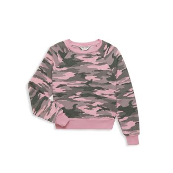Girl's Camo Cropped Pullover Hard Tail