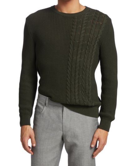 Cable Knit Long Sleeve Sweater Corneliani
