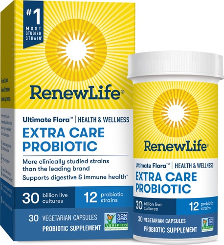Ultimate Flora Extra Care Probiotic - 30 миллиардов КОЕ - 30 вегетарианских капсул - Renew Life Renew Life