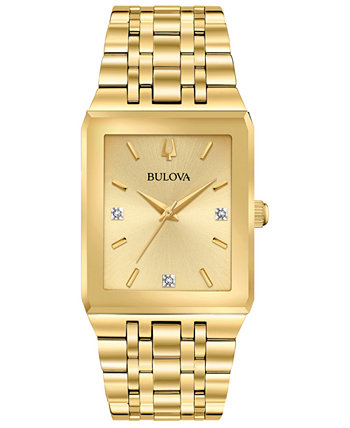 Мужские часы Futuro с бриллиантовым акцентом и золотым браслетом из нержавеющей стали 30x45 мм Bulova