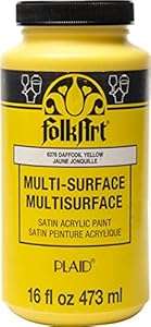 FolkArt Multi-Surface Satin Acrylic Paint in Assorted Colors, 16 oz, Apple Red 16 Fl Oz FolkArt