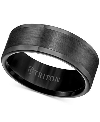 Мужское кольцо, обручальное кольцо 8 мм из белого или черного вольфрама Triton