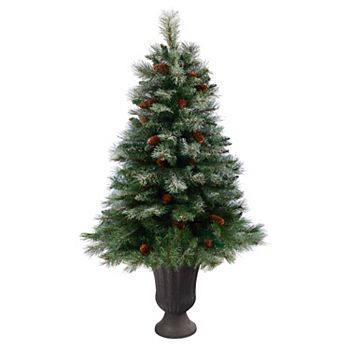 nearly natural 50-in. Snowed French Alps Mountain Pine Artificial Christmas Tree Nearly Natural