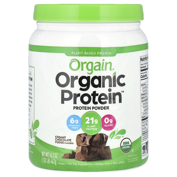 Органический растительный белковый порошок, Вкус шоколадного фаджа - 462 г - Orgain Orgain
