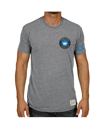 Men's Gray Charlotte FC Tri-Blend T-shirt Original Retro Brand