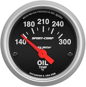 Auto Meter 3348 Sport-Comp Electric Oil Temperature Gauge Auto Meter