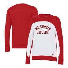 Женский пуловер с цветными блоками Under Armour красный/белый Wisconsin Badgers толстовка Under Armour