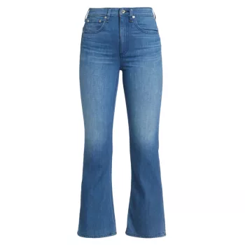 Расклешенные эластичные джинсы до щиколотки Nina с высокой посадкой Rag & Bone